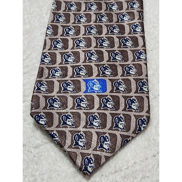 Vintage Duke Blue Devils RM Sport Blue Gray Neck Tie 2000 Basketball NCAA - Picture 2 of 6